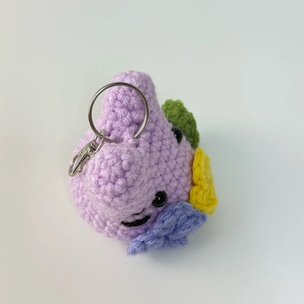 Handcrafted Floral Mini Cat Amigurumi Keychain